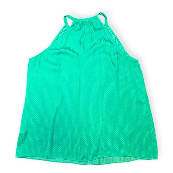 CABI Women’s Green Swiss Dot Sleeveless Racerback Blouse Size Large Style #5549 - Picture 4 of 7